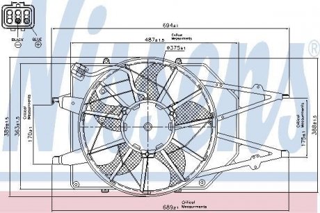 85216 Вентилятор, охлаждение двигателя NISSENS підбір по vin на Brocar