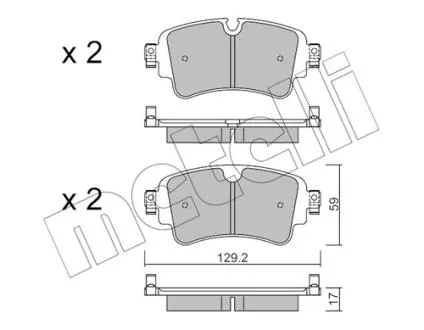 2211290 Колодки гальмівні (задні) Audi A4/A5/Q5/Q7 2.0 TFSI/TDI/3.0 TDI 15- METELLI підбір по vin на Brocar