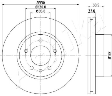 60000957 TARCZA HAM. VW TOUAREG 02- LEWA ASHIKA подбор по vin на Brocar