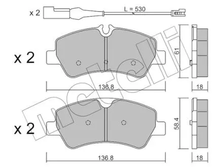 2209911 Колодки тормозные (задние) Ford Transit V363 13-/Transit Custom V362 12- METELLI підбір по vin на Brocar