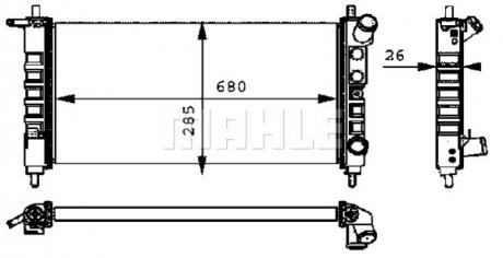 CR313000P A_Радиатора 285 mm OPEL Corsa B MAHLE / KNECHT подбор по vin на Brocar