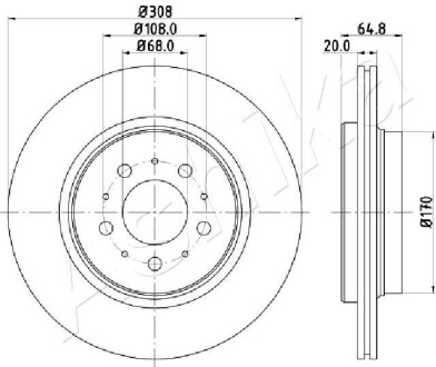 61000326 TARCZA HAM. VOLVO XC90 TYL 02- ASHIKA підбір по vin на Brocar