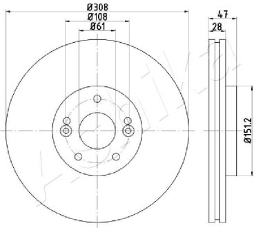 60000713 TARCZA HAM. RENAULT LAGUNA 01- ASHIKA підбір по vin на Brocar