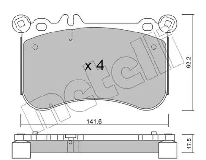 2211330 Колодки тормозные (передние) MB E-class (W212) 09- /S-class (C216) 05-13 METELLI підбір по vin на Brocar