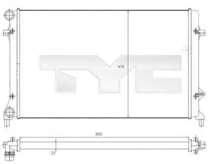 7020025 Радиатор, охлаждение двигателя TYC підбір по vin на Brocar