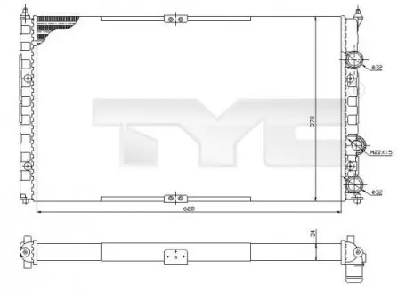7370057 Радиатор, охлаждение двигателя TYC подбор по vin на Brocar