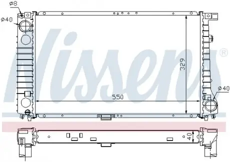 60757A Радіатор, охолодження двигуна NISSENS підбір по vin на Brocar