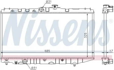 64718 Радіатор, охолодження двигуна NISSENS підбір по vin на Brocar