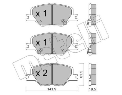 2211770 KLOCKI HAM.PRZOD OPEL 300MM METELLI подбор по vin на Brocar