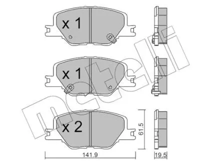 2211770 KLOCKI HAM.PRZOD OPEL 300MM METELLI подбор по vin на Brocar