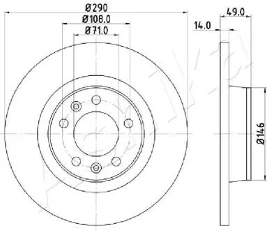 61000219 TARCZA HAM. FIAT SCUDO 07- ASHIKA підбір по vin на Brocar