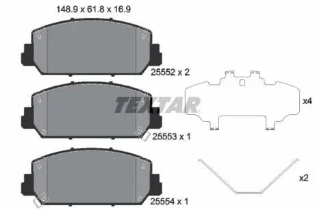 2555201 Комплект тормозных колодок TEXTAR подбор по vin на Brocar