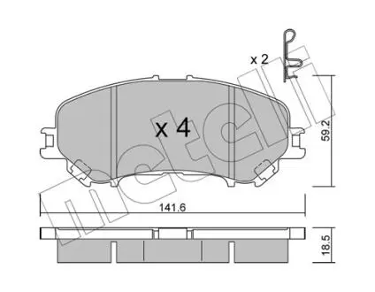 2210100 Колодки тормозные (передние) Nissan Qashqai II 13-/X-Trail 19-/Renault Kadjar 15- METELLI підбір по vin на Brocar