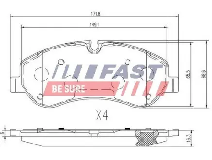FT29549 Тормозные колодки (набор) FAST подбор по vin на Brocar
