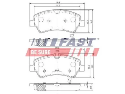 FT29545 Тормозные колодки (набор) FAST подбор по vin на Brocar