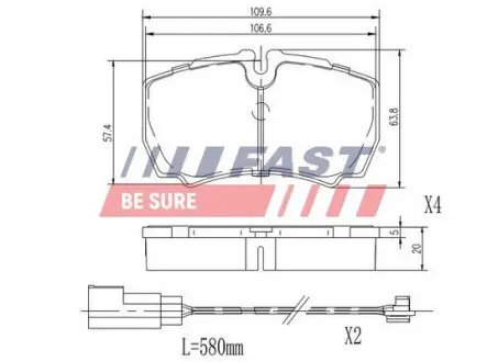 FT29544 Тормозные колодки (набор) FAST подбор по vin на Brocar