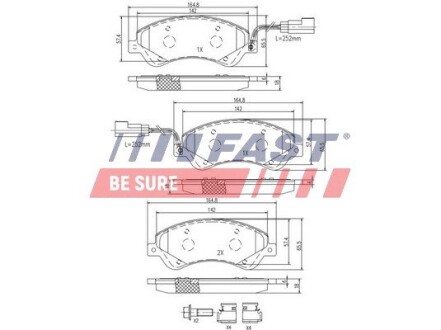 FT29521 Тормозные колодки (набор) FAST подбор по vin на Brocar