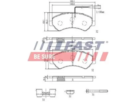 FT29158 Тормозные колодки (набор) FAST подбор по vin на Brocar