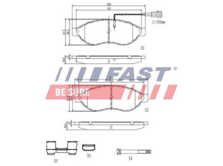 FT29155 Тормозные колодки (набор) FAST подбор по vin на Brocar