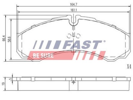 FT29121HD Гальмівні колодки (набір) FAST підбір по vin на Brocar