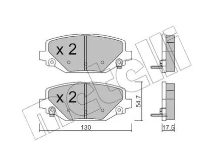 2209470 Колодки гальмівні (задні) Chrysler Grand Voyager 07-/Fiat Freemont 11- METELLI підбір по vin на Brocar