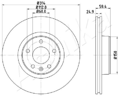 60000927 TARCZA HAM. AUDI A6 04- ASHIKA підбір по vin на Brocar