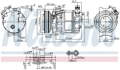 890354 Компресор кондиціонера NISSENS підбір по vin на Brocar