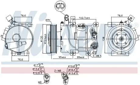 890425 Компресор, Кондиціонер NISSENS підбір по vin на Brocar