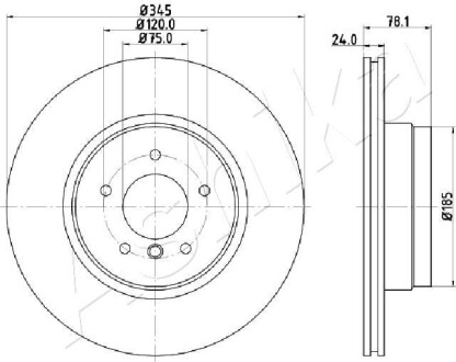 61000130 TARCZA HAM. BMW X5 E70 ASHIKA подбор по vin на Brocar