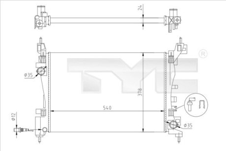 7250044R CHLODNICA OPEL CORSA D TYC підбір по vin на Brocar