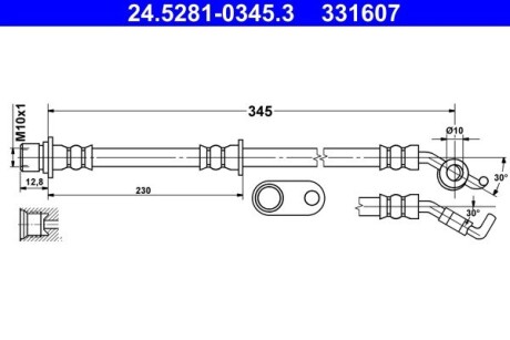 24528103453 PRZEWOD HAM.TYL PRAWY ATE підбір по vin на Brocar