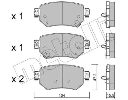 2211590 Колодки гальмівні (задні) Mazda 6 2.0/2.5 12- METELLI підбір по vin на Brocar