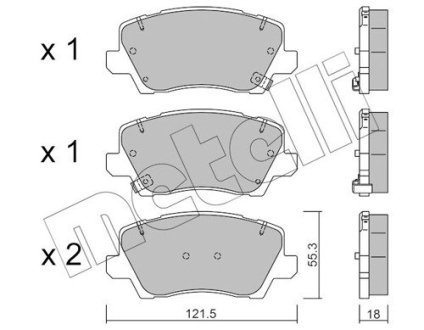 2211650 Колодки тормозные (передние) Kia Picanto 17- METELLI підбір по vin на Brocar