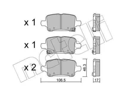 2211800 Колодки тормозные (задние) Opel Insignia B 17- METELLI подбор по vin на Brocar