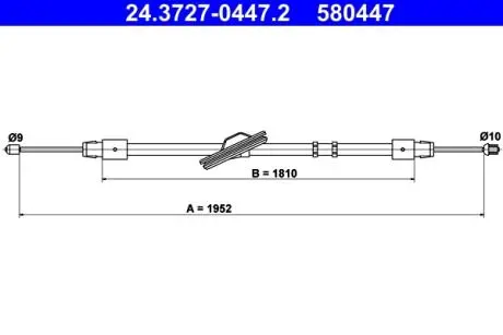 24372704472 Трос ручного гальма ATE підбір по vin на Brocar