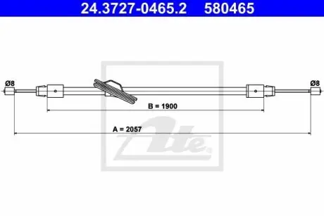 24372704652 Трос ручного гальма ATE підбір по vin на Brocar