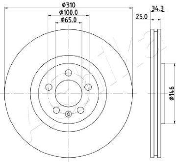 60000900 TARCZA HAM. AUDI A3 ASHIKA підбір по vin на Brocar