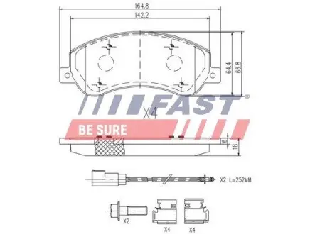 FT29522 Колодки тормозные FAST подбор по vin на Brocar