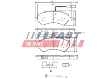 FT29152 Колодки тормозные FAST подбор по vin на Brocar