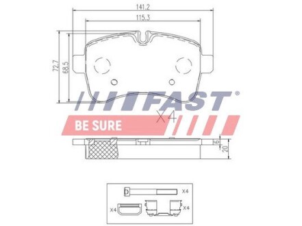 FT29136 Колодки тормозные FAST підбір по vin на Brocar