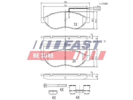 FT29130 Колодки тормозные FAST подбор по vin на Brocar