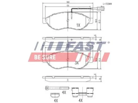FT29130 Колодки тормозные FAST подбор по vin на Brocar