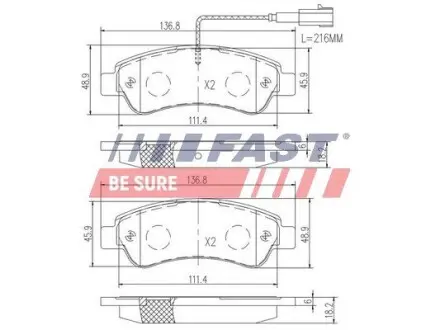 FT29098 Колодки тормозные FAST подбор по vin на Brocar