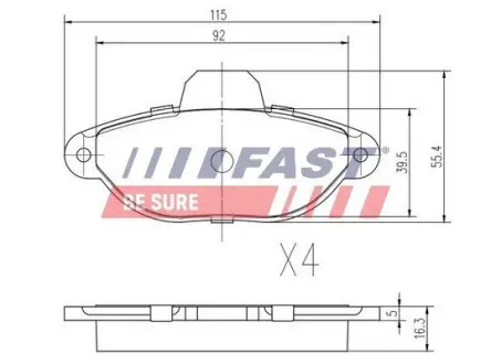 FT29005 Колодки гальмівні FAST підбір по vin на Brocar