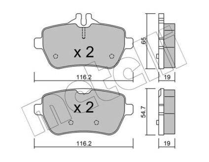 2210220 Колодки тормозные (задние) MB S-class (W222/V222/X222/C217) 13- METELLI подбор по vin на Brocar