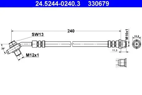 24524402403 Шланг тормозной ATE підбір по vin на Brocar