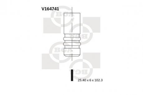 V164741 Клапан випускний BGA підбір по vin на Brocar