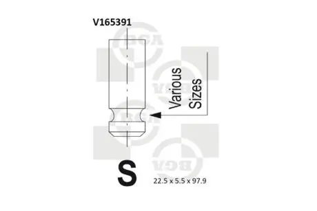V165391 Клапан двигуна BGA підбір по vin на Brocar