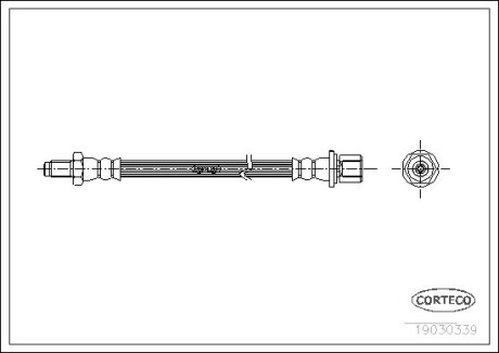 19030339 Шланг гальмівний CORTECO підбір по vin на Brocar