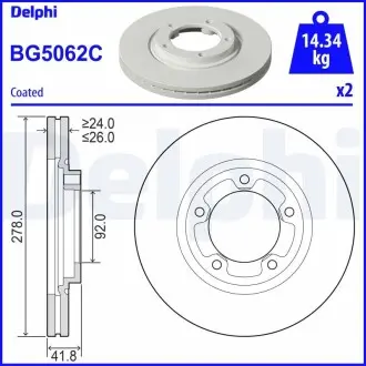 BG5062C TARCZA HAM.PRZOD DELPHI підбір по vin на Brocar